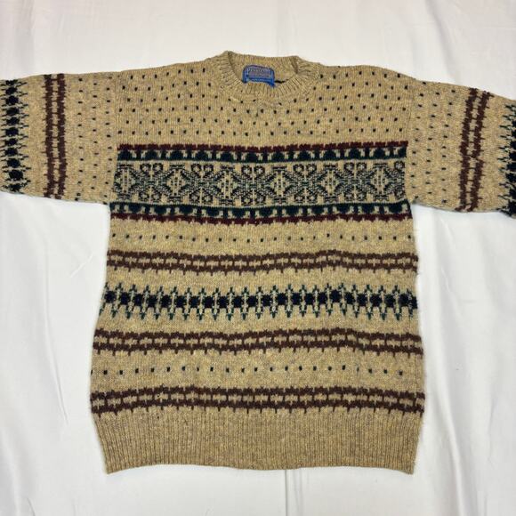 Vintage Pendleton Lobo Wool Fair Isle Sweater Women's Medium Cottage - Picture 2 of 10